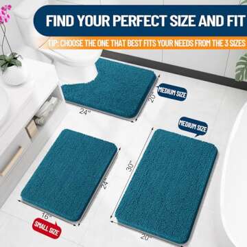 OLANLY Bathroom Rugs 30x20, Extra Soft Absorbent Chenille Bath Rugs, Rubber Backing Quick Dry, Machi...