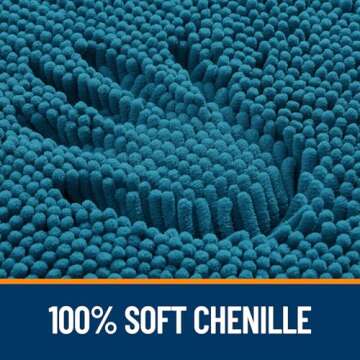 OLANLY Bathroom Rugs 30x20, Extra Soft Absorbent Chenille Bath Rugs, Rubber Backing Quick Dry, Machine Washable Bath Mats for Bathroom Floor, Tub and Shower, Home Decor Accessories, Peacock Blue