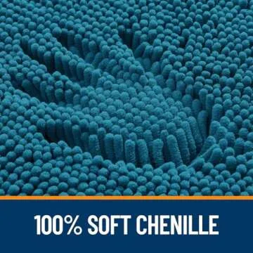 OLANLY Bathroom Rugs 30x20, Extra Soft Absorbent Chenille Bath Rugs, Rubber Backing Quick Dry, Machine Washable Bath Mats for Bathroom Floor, Tub and Shower, Home Decor Accessories, Peacock Blue