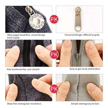 EASTHILL Pencil Case Large Capacity Pencil Pouch School Suppies Pen Case Simple Stationery College Office Organizer for Girls Adults- Dark Gray