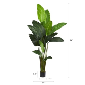 Nearly Natural 7Ft Travelers Palm Tree - Realistic Indoor Decor