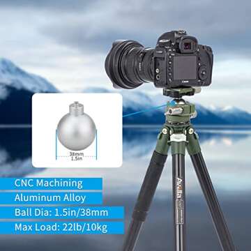 Avella V1 DSLR Camera Tripod Ball Head - 360° Swivel Design for All DSLRs
