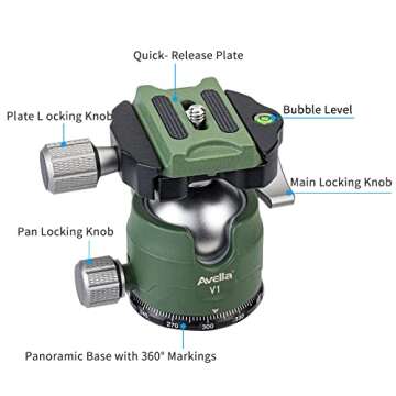 Avella V1 DSLR Tripod Ball Head 360° with Quick Release