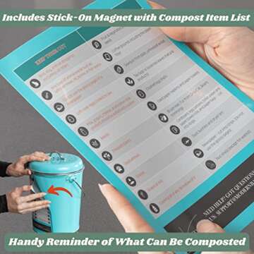 Stylish Teal Indoor Compost Bin for Eco-Friendly Living