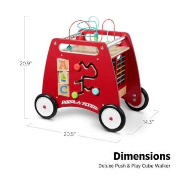 Radio Flyer Deluxe Push & Play Cube Walker, Walker Toy for Ages 1-3