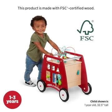 Radio Flyer Deluxe Push & Play Cube Walker, Walker Toy for Ages 1-3
