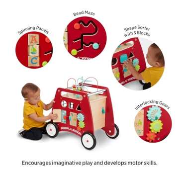 Radio Flyer Deluxe Push & Play Cube Walker, Walker Toy for Ages 1-3