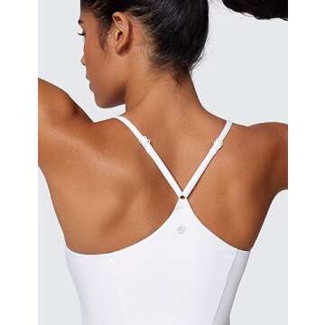 CRZ YOGA UPF 50+ Tennis Dress for Women with Built-in Shorts and Bras for Athletic Workout Exercise Golf White Medium