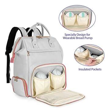 Damero Wearable Breast Pump Backpack with Cooler, Compatible with Elvie and Momcozy Breast Pump, Wea...