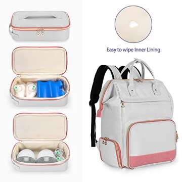 Damero Wearable Breast Pump Backpack with Cooler, Compatible with Elvie and Momcozy Breast Pump, Wearable Breast Pump Bag with Laptop Sleeve for Wearable Breast Pumps, Patent Pending
