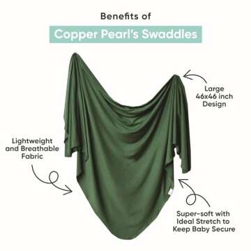 Copper Pearl Baby Swaddle Blanket - Premium Knit Baby Blanket, Large Soft Stretchy Receiving Blanket...