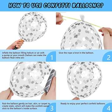 Blue Purple Balloons Set, 60 PCS Blue Frozen Balloons, Metallic Purple Blue White Latex Balloons Metallic Silver Confetti Balloons for Helium for Girls Baby Shower Winter Wonderland Party Supplies