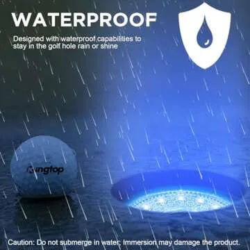KINGTOP Rechargeable LED Golf Hole Light - Waterproof, Focused Illumination Lens, Remote-Controller, Perfect for Backyard Night Golf Practice Putting Green, Camping, Outdoor Party, O-4Pack