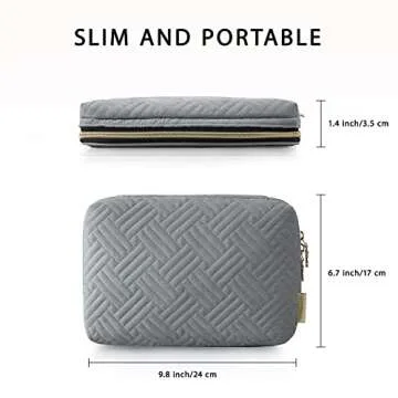 BAGSMART Electronics Organizer Travel Case, Travel Cable Organizer Bag for Travel Essentials & Accessories for Women, Cord Organizer for Phone, SD Card, Grey