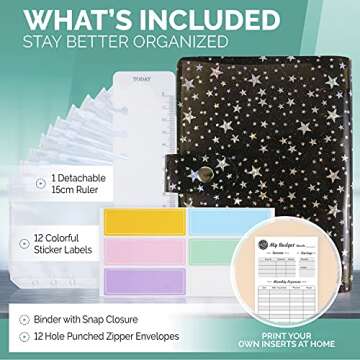 Saveyon Star Money Organizer for Budget Wallet, Cash Budget Binder with Envelopes, Budget Binder & E...