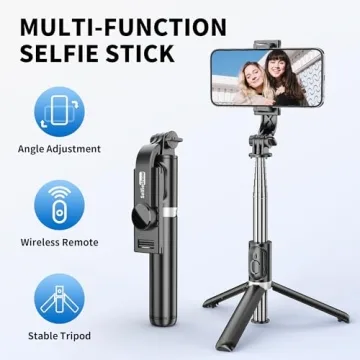 Lightweight Selfie Stick Tripod with Remote for iPhone and Galaxy
