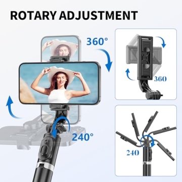 Lightweight Selfie Stick Tripod with Remote for iPhone and Galaxy