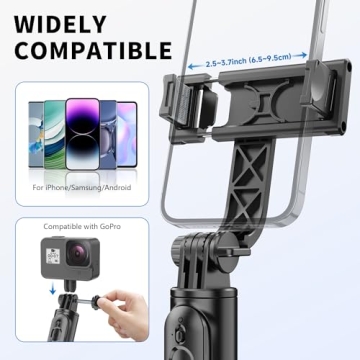 Lightweight Selfie Stick Tripod with Remote for iPhone and Galaxy