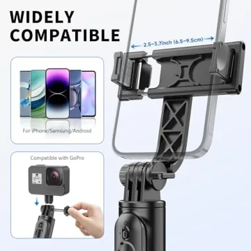 Lightweight Selfie Stick Tripod with Remote for iPhone and Galaxy