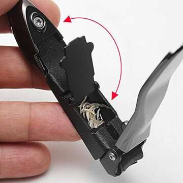 SHZG Nail Clipper with Catcher, No Mess Anti Splash Fingernail Toenail Clipper, Sharp and Heavy Duty Nail Cutter for Men and Women (Black)
