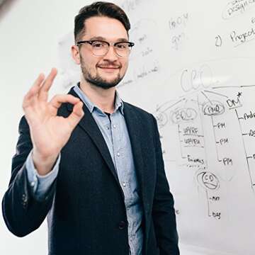 Lockways Magnetic Glass Dry Erase Board, Magnetic Whiteboard White Board 36 x 24 Inch, Frameless, Magnets,Clear Marker Tray, for Office, Home, School