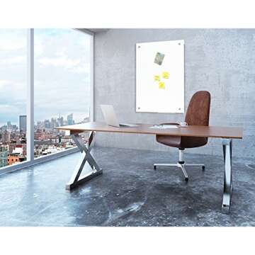 Lockways Magnetic Glass Dry Erase Board, Magnetic Whiteboard White Board 36 x 24 Inch, Frameless, Magnets,Clear Marker Tray, for Office, Home, School