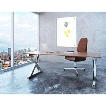 Lockways Magnetic Glass Dry Erase Board, Magnetic Whiteboard White Board 36 x 24 Inch, Frameless, Magnets,Clear Marker Tray, for Office, Home, School