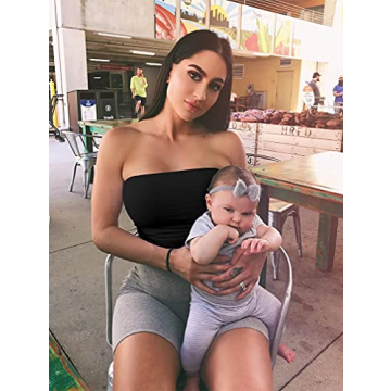 LAGSHIAN Women's Stylish Strapless Crop Top for Summer