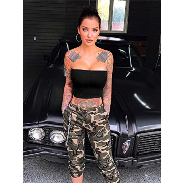 LAGSHIAN Women's Stylish Strapless Crop Top for Summer