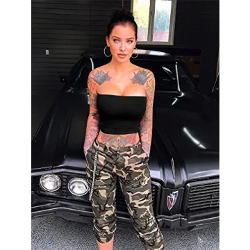 LAGSHIAN Women's Stylish Strapless Crop Top for Summer