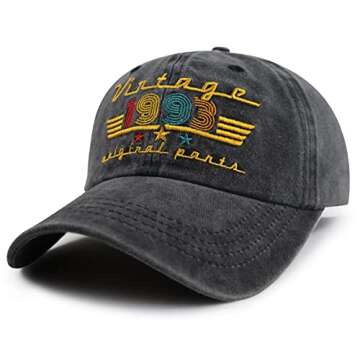 32nd Birthday Decorations for Women Men, Vintage 1993 Hat Original Parts, Adjust 32 Year Old Party S...