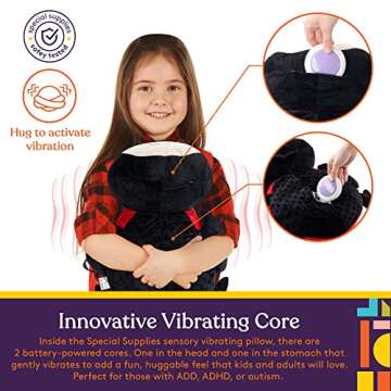Special Supplies Ladybug Sensory Vibrating Pillow, Pressure Activated for Kids and Adults, Plush Min...