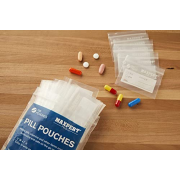 200 Durable Resealable Pill Pouches for Travel & Daily Use