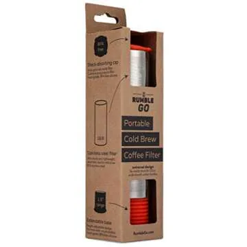 Rumble Go: Portable Cold Brew Coffee Filter - Fits Wide Mouth Water Bottles, 16-32oz – Universal F...