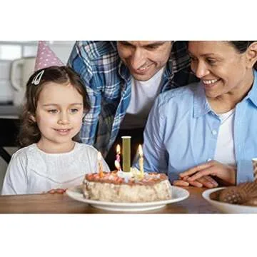 BEST PARTY EVER! Confetti Candle Cake Topper, Shower Your Cake in Edible Confetti Sprinkles, Fun Way to Celebrate Birthdays, Parties and More, 2-Pack, Gold/Silver