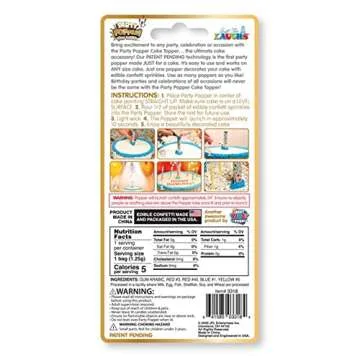 BEST PARTY EVER! Confetti Candle Cake Topper, Shower Your Cake in Edible Confetti Sprinkles, Fun Way to Celebrate Birthdays, Parties and More, 2-Pack, Gold/Silver