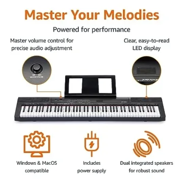 Amazon Basics 88-Key Digital Piano with Pedal & Lessons