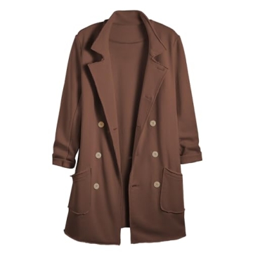 Ainangua Tipperary Trench Coat Women Double Breasted Lapel Long Coat Winter Fall Fashion Fleece Jack...