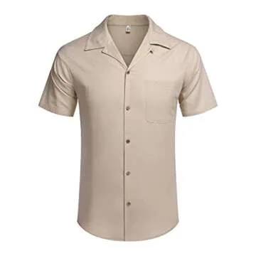 Stylish COOFANDY Cotton Linen Beach Shirt for Men