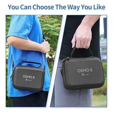 GardTok OM 6 Case, PU Leather Portable Storage Bag With Shoulder Strap, Travel Case for DJI OSMO Mobile 6 Gimbal Stabilizer Accessories