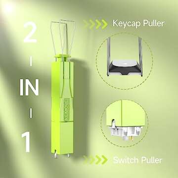 KEMOVE P10 2-in-1 Switch Puller Keycap Puller for Mechanical Keyboard, 304 Stainless Steel Key Switc...