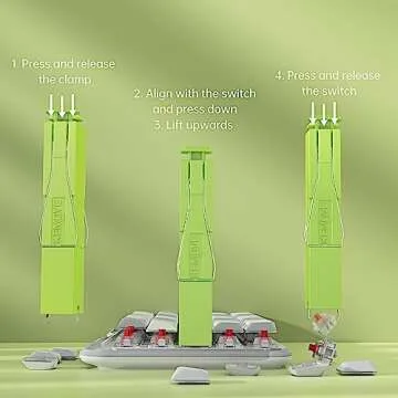 KEMOVE P10 2-in-1 Switch Puller Keycap Puller for Mechanical Keyboard, 304 Stainless Steel Key Switch Keycap Puller, Easily Remove and Replace Gaming Keyboard Switches and keycaps - Green