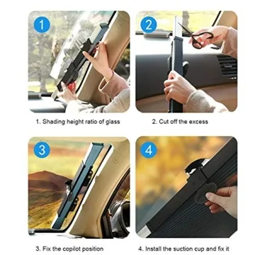 Retractable Car Windshield Sun Shade Blocks 99% UV Rays