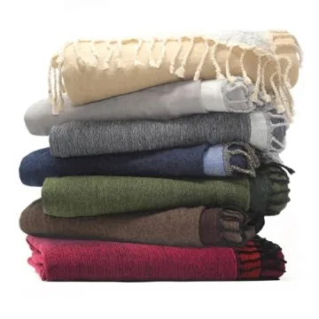 Melange Home Merino Wool Reversible Throw in Brown