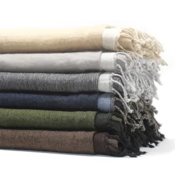 Melange Home Merino Wool Reversible Throw in Brown