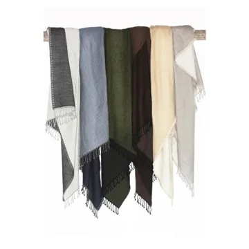 Melange Home Merino Wool Reversible Throw in Brown