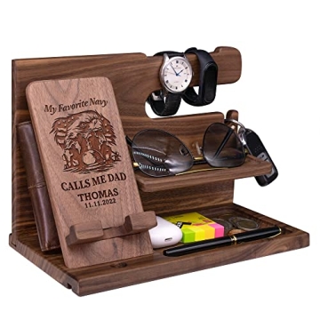 Handmade Phone Docking Station for Navy Soldiers - Unique Organizer Gift