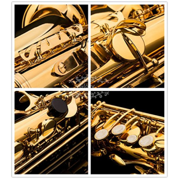 Glory Gold Lacquer E Flat Alto Saxophone for All Musicians