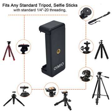 Universal Cell Phone Tripod Mount Adapter OIMIO - 2 Pack