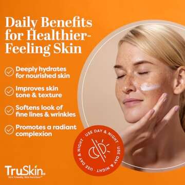 TruSkin Vitamin C Moisturizer Face Cream – Brightening, Anti Aging, Hydrating, Skin Wrinkle Cream – Vitamin B5, Vitamin E, Jojoba Oil, Aloe Vera & Green Tea, 2 Fl Oz
